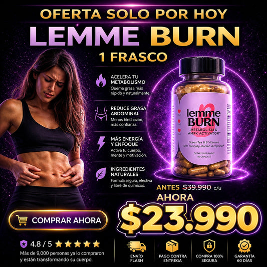 Lemme Burn – Suplemento Metabolismo & Activador AMPK - 60 cápsulas veganas