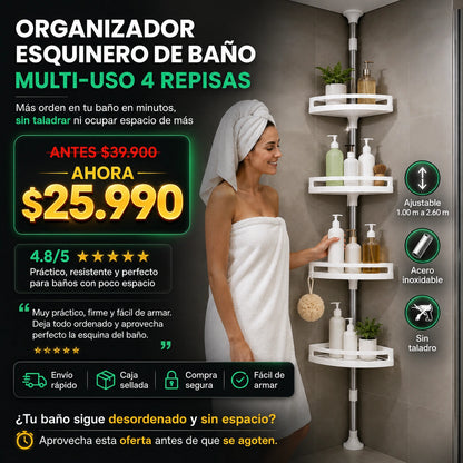 Organizador Esquinero De Ducha Y Baño