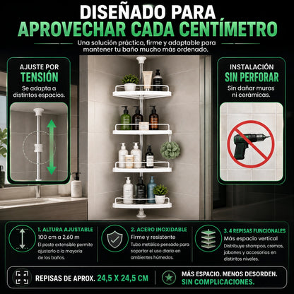 Organizador Esquinero De Ducha Y Baño