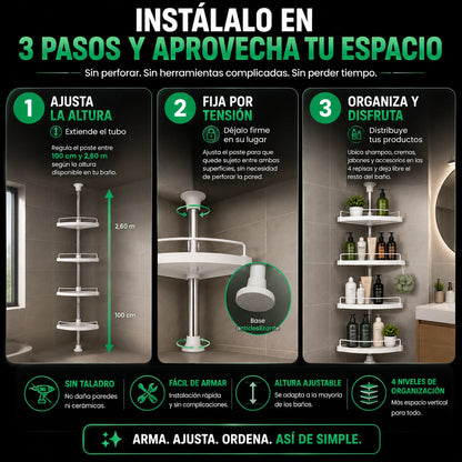 Organizador Esquinero De Ducha Y Baño
