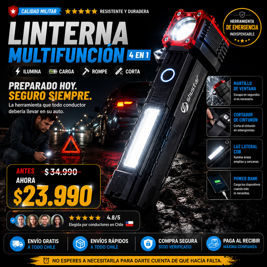 Linterna Táctica de Emergencia 4 en 1™